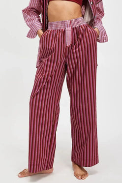 Striped Wide Leg Pants - DAVERRI FASHIONS