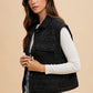 Annie Wear Texture Quilted Snap Down Vest Coat Tops