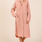Mittoshop Button Down Long Sleeve Shirt Dress - DAVERRI FASHIONS