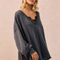 BiBi Mineral Washed French Terry Oversized Sweatshirt - DAVERRI FASHIONS