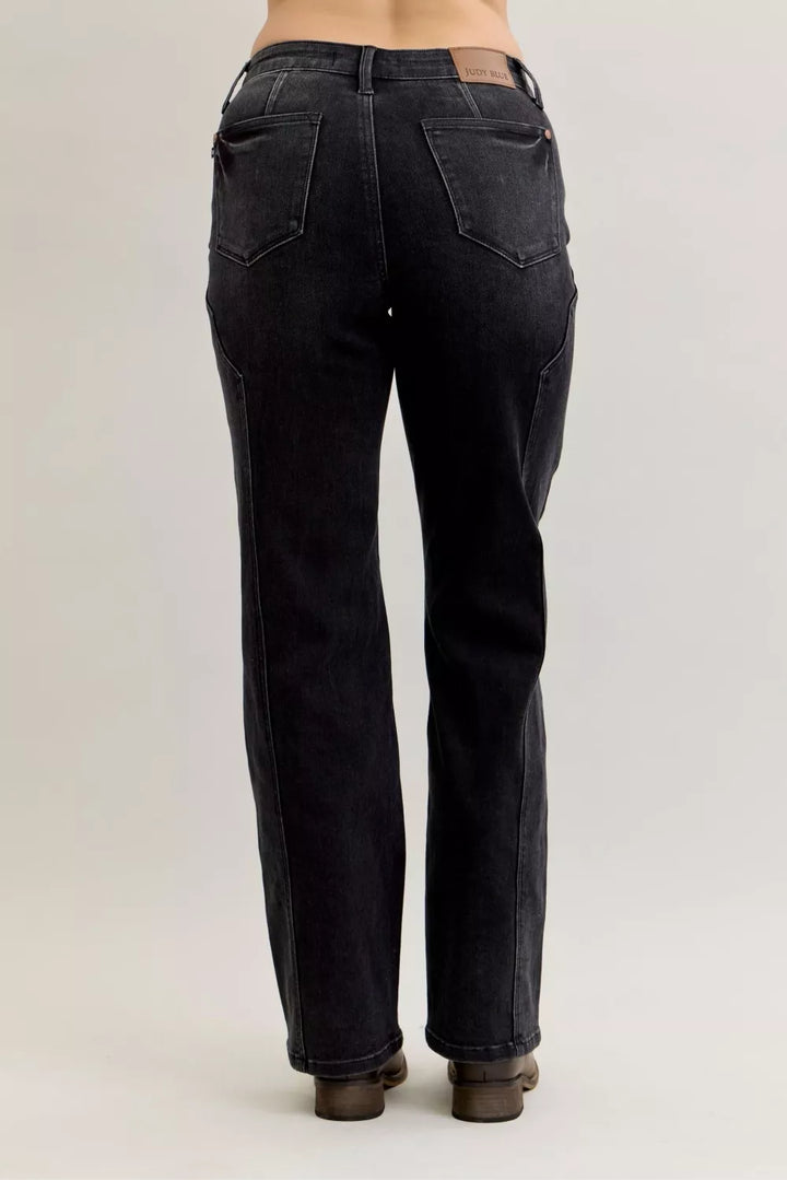 Judy Blue Mid Rise Straight Western Seam Detail Jeans | Jeans Daverri Fashions