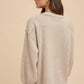 Annie Wear Half Button Ribbed Hem Sweater Sweaters