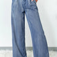 Daverri Fashions high-waisted wide-leg denim jeans in medium blue wash