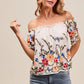 SO ME Floral Embroidered Two Way Off The Shoulder Blouse Blouses