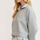 Umgee Full Size Half Zip Cropped Sweatshirt Plus Size