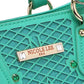 Monogram Pattern Handbag with Rhinestones Decor - DAVERRI FASHIONS