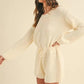 MABLE Round Neck Long Sleeve Sweater Romper