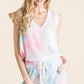BiBi Tie Dye Textured Knit Top and Shorts Set Short Sets