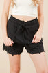 VERY J Lace Contrast Detail Woven Shorts BLACK S