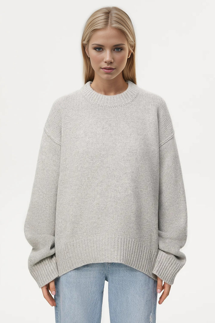 Basic Bae Round Neck Dropped Shoulder Sweater Sweaters