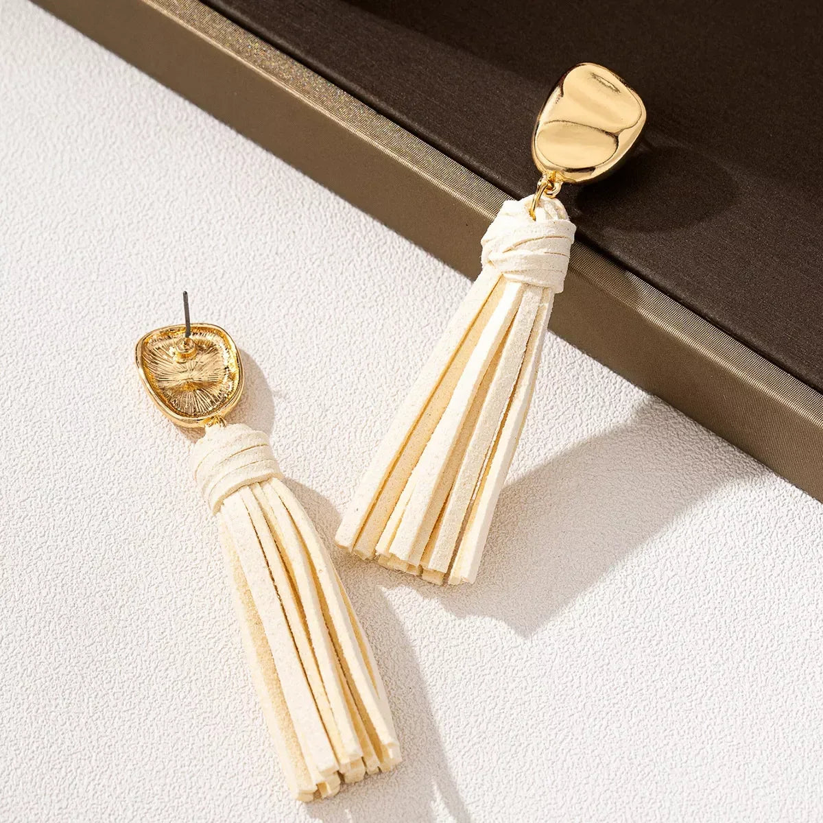 18K Gold-Plated Tassel Earrings - DAVERRI FASHIONS