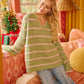 BiBi Striped Long Sleeve Sweater - DAVERRI FASHIONS