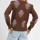 Umgee Single Flower Stem Jacquard Sweater - DAVERRI FASHIONS