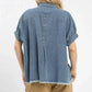 Umgee Washed Denim Oversized Top - DAVERRI FASHIONS