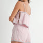 MABLE Embroidered Crop Top and Shorts Set