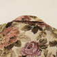 Floral Waffle Knit Patchwork Chest Pockets Buttoned Jacket - DAVERRI FASHIONS