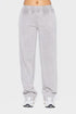 Mono B Elastic Waist Fleece Pants with Pockets Light Gray Pants