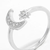 925 Sterling Silver Moon Open Ring | Rings Daverri Fashions