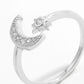 925 Sterling Silver Moon Open Ring - DAVERRI FASHIONS