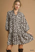 Umgee Leopard Print Tiered Mini Dress - DAVERRI FASHIONS