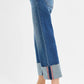 RISEN Full Size Tummy Control Mid Rise Crop Wide Cuffed Jeans Plus Size Jeans