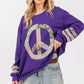 SAGE+FIG Peace Applique Patch Long Sleeve Top - DAVERRI FASHIONS