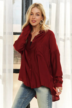 ADORA Button Down Linen Shirt - DAVERRI FASHIONS