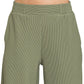 Zenana Ribbed High Neck Half Zip Pullover & Pants Set Outfit Sets