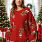 Sequin Gingerbread Man Long Sleeve Sweatshirt - DAVERRI FASHIONS