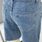 Frayed hem relaxed fit denim shorts with classic back pockets