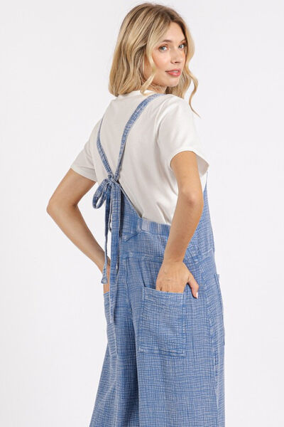 Mittoshop Textured Wide Leg Overalls Overalls