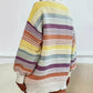 Rainbow Striped Drop Shoulder Oversized Sweater - DAVERRI FASHIONS
