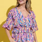 And The Why Printed Lantern Sleeve Blouse - DAVERRI FASHIONS