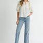 MABLE Eyelet Lace Ruffle Shoulder Puff Sleeve Blouse - DAVERRI FASHIONS