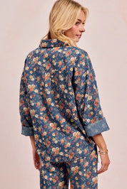 BiBi Washed Floral Print Denim Jacket | Shackets Daverri Fashions