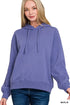 Zenana Drawstring Relaxed Fit Fleece Hoodie Marlin - DAVERRI FASHIONS