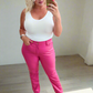 Judy Blue Control Top Faux Leather Pants in Hot Pink