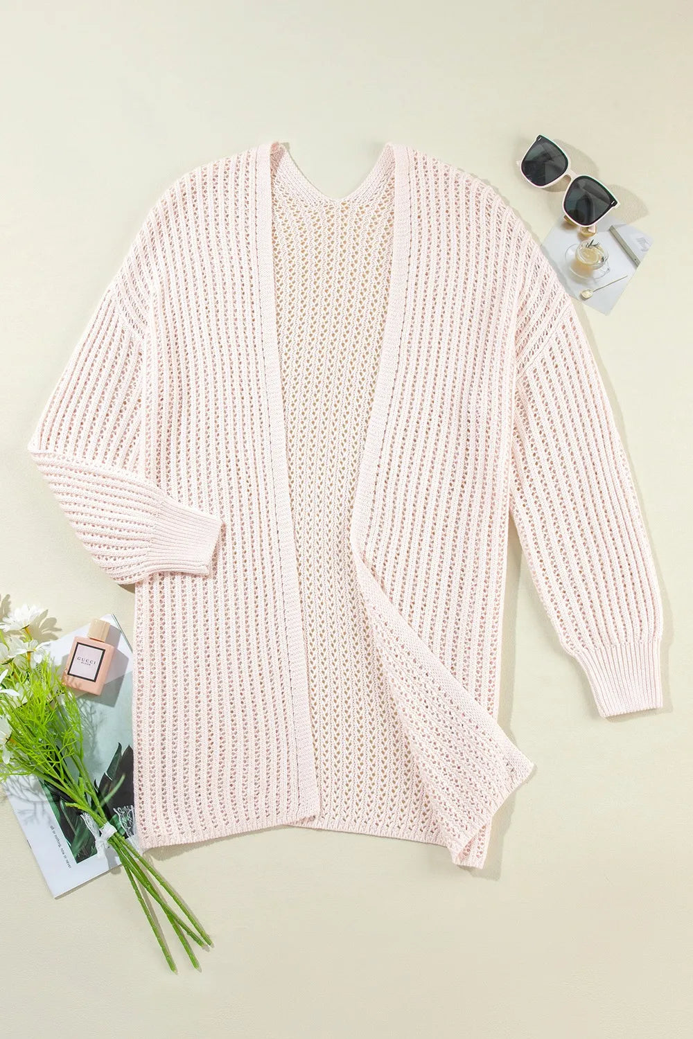 Open Front Long Sleeve Cardigan | Cardigans Daverri Fashions