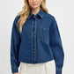RISEN Button Up Long Sleeve Denim Shacket