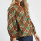 Umgee Abstract Print Ruffle Neck Top - DAVERRI FASHIONS