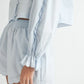 MABLE Long Sleeve Scallop Blouse and Shorts Set Outfit Sets