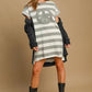 Umgee Peace Applique Striped Short Sleeve Mini Dress Mini Dresses