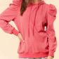 Striped Puff Sleeve Hoodie with Drawstring - DAVERRI FASHIONS