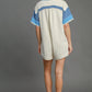 Umgee French Terry Collared Colorblock Romper Rompers