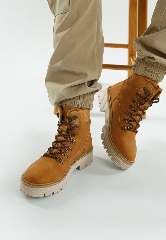 Boskoff Lace-Up Chunky Warm Ankle Boots | Boots Daverri Fashions