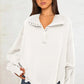 Exposed Seam Side Slit Long Sleeve Sweatshirt - DAVERRI FASHIONS
