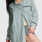 Striped Long Sleeve Button-Up Shirt - DAVERRI FASHIONS