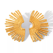 Stainless Steel Fan-Shaped Earrings | Earrings Daverri Fashions