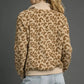 Umgee Leopard Print Quarter-Zip Sweatshirt - DAVERRI FASHIONS