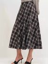 Plaid Midi Skirt - DAVERRI FASHIONS